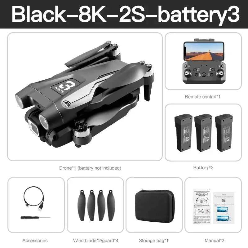 8K Professional GPS Drone with 3-Sided Obstacle Avoidance