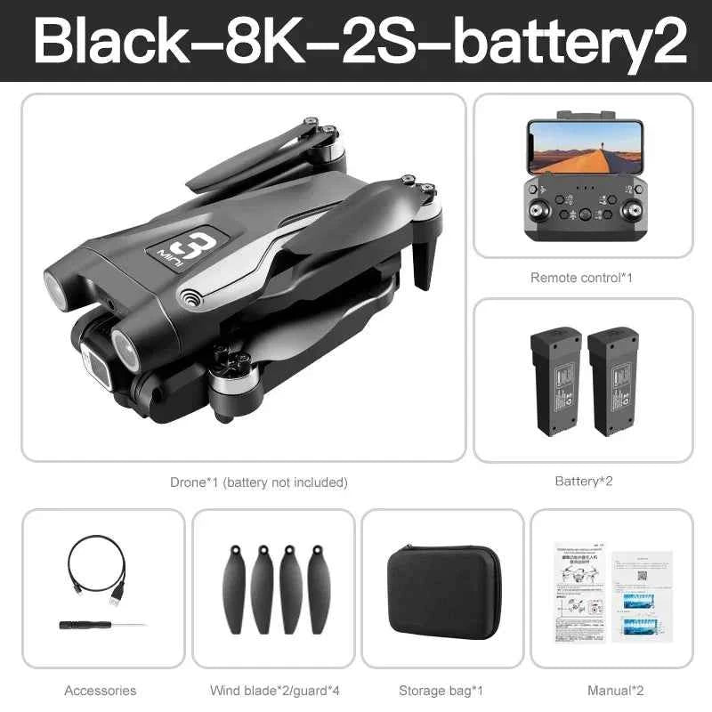 8K Professional GPS Drone with 3-Sided Obstacle Avoidance