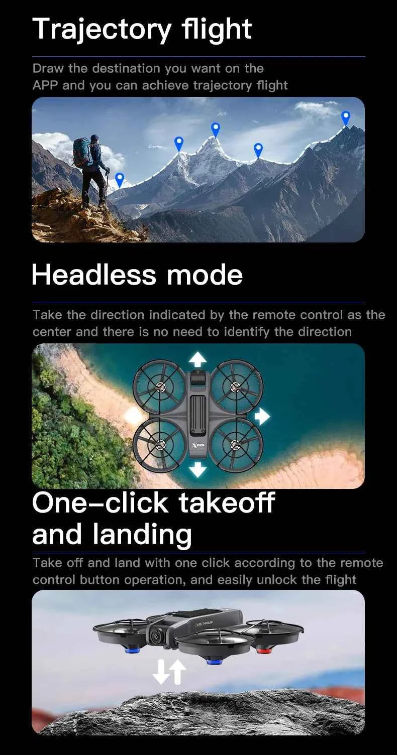 8K Professional Foldable Quadcopter with Screen & Brushless Motor