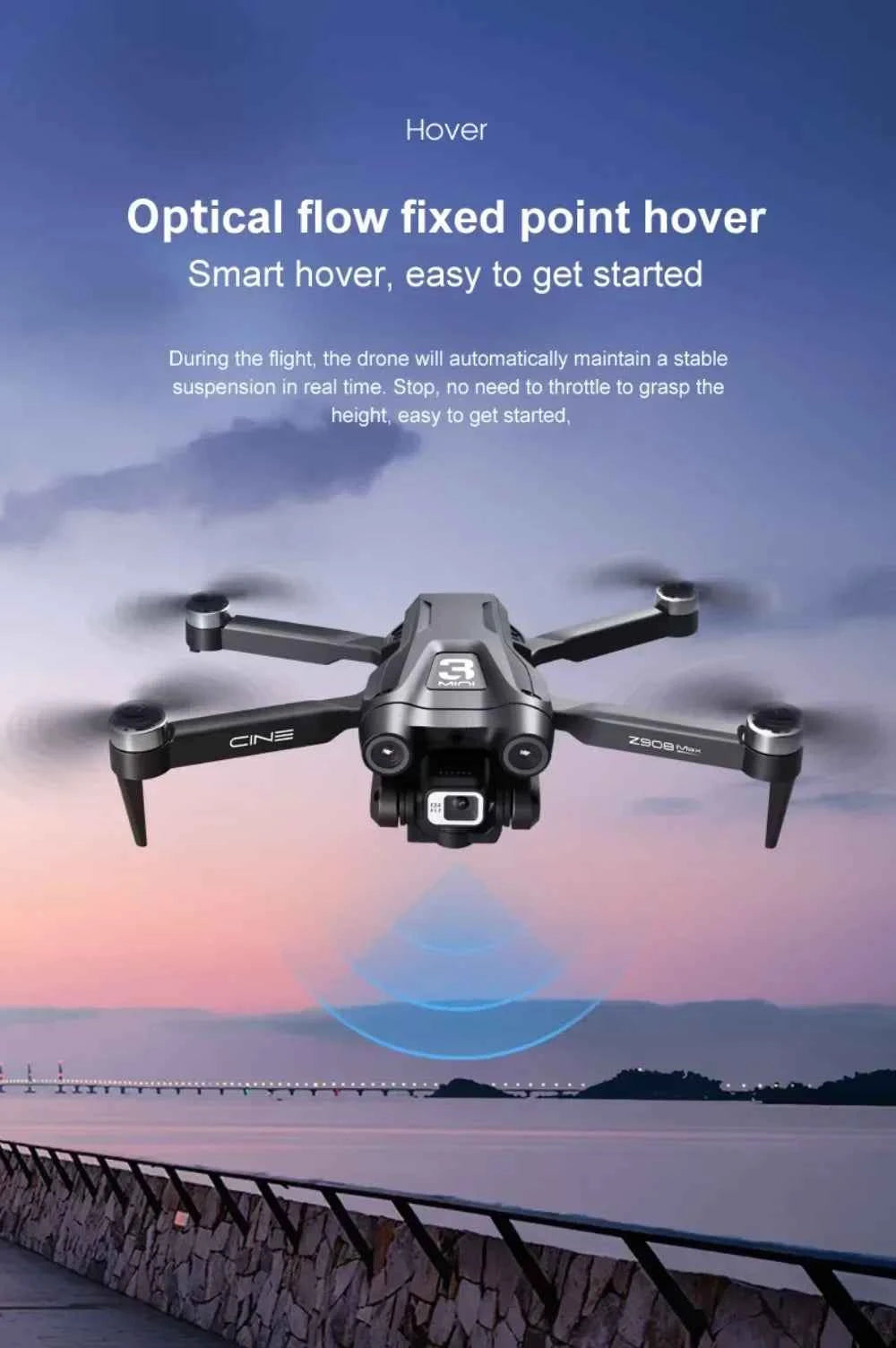 8K Professional GPS Drone with 3-Sided Obstacle Avoidance